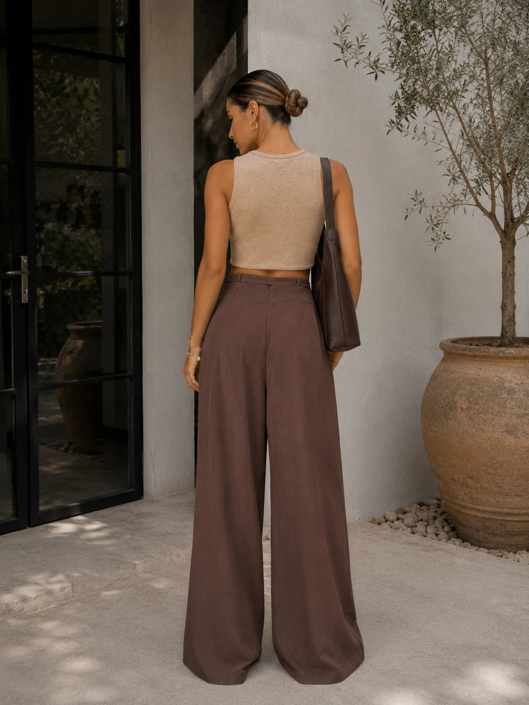 Pantalón Alba – Pantalón Wide Leg de Tiro Alto