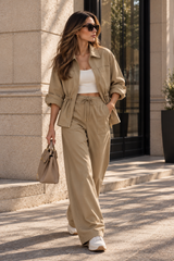 Set Oasis de dos piezas: chaqueta abierta y pantalón cómodo