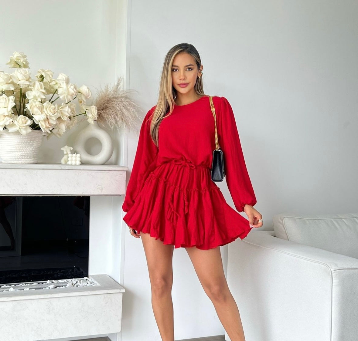 Única Rojo Vestido Elara