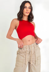 Crop Top Lana Halter Corte Curvo