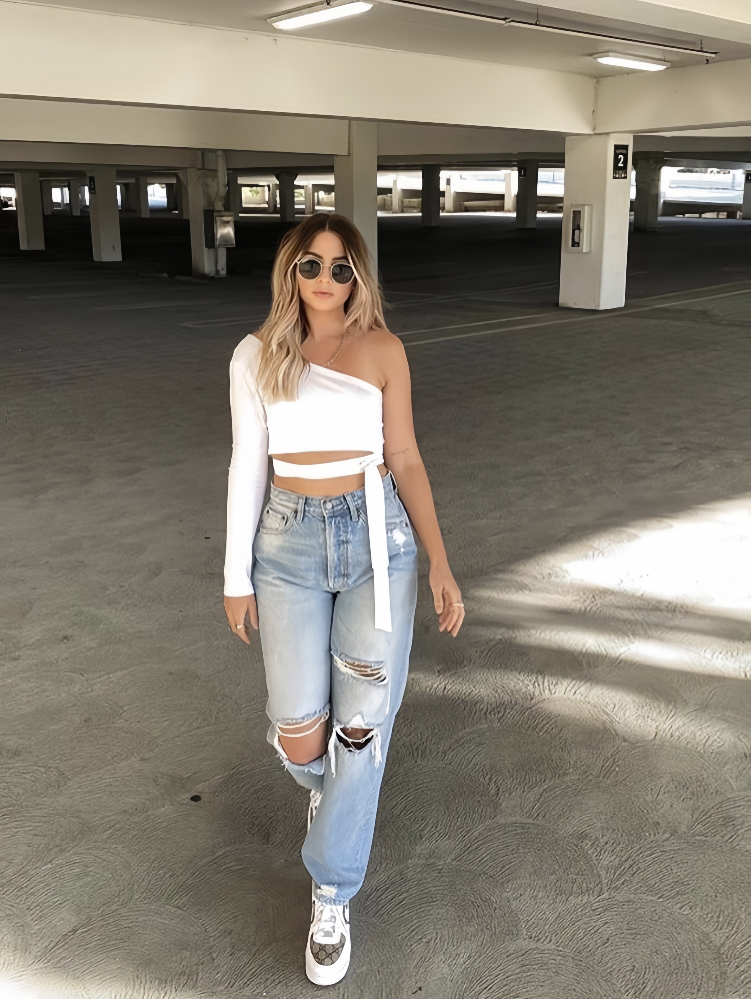 Crop Top Mara Manga Y Tirante Cintura