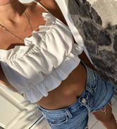 Crop Top Fruncido | Crop Tops Para Mujer | We Love Luana Colombia