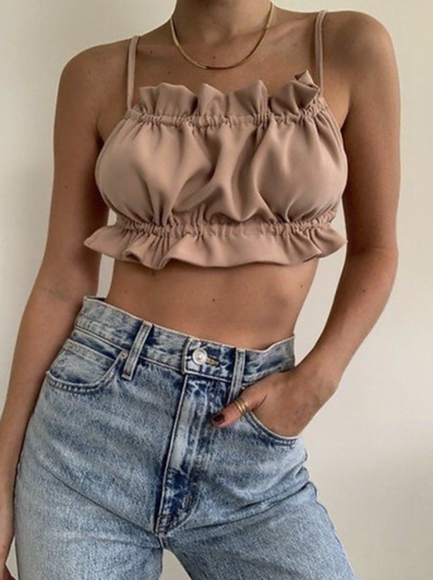 Crop Top Fruncido | Crop Tops Para Mujer | We Love Luana Colombia